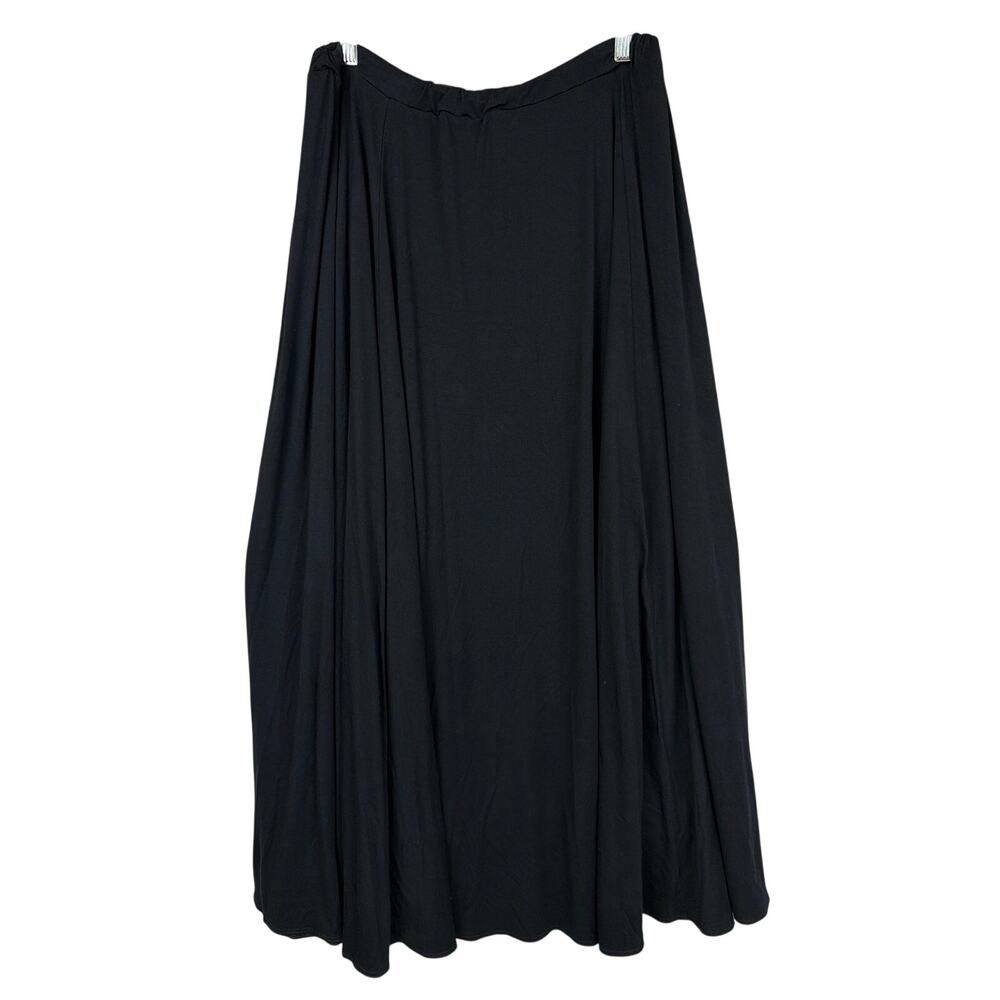 Comfy USA Black Classic Cinched Waist Flowy Maxi Skirt XL